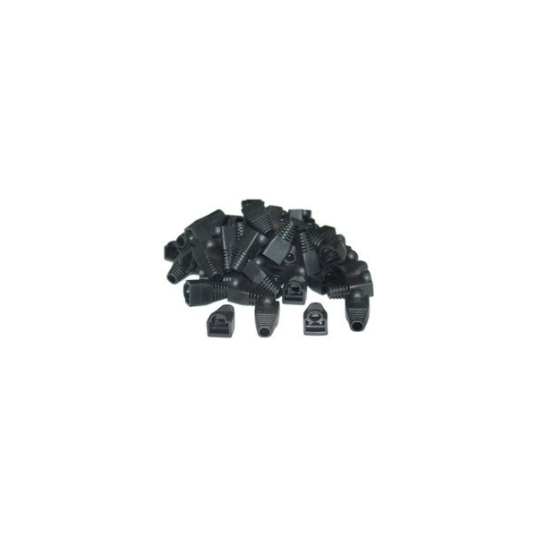 Cable Wholesale RJ45 Strain Relief Boots, Black, 50 Pieces Per Bag SR-8P8C-BK - main